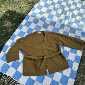 Madewell Textured Knit Sweater in Olive